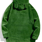 Relax Fit Teddy Fleece Hoodie With Ears