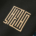Relax Fit Long Sleeved Waffle T-Shirt & Bear Embroidery Waffle Jogging Pants