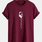 Regular Fit Earphone Print Cotton T-Shirt