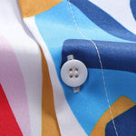 Colorful Leaf Print Button Up Shirt & Swim Shorts