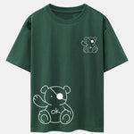 Bear Print Drop Shoulder Oversize T-Shirt
