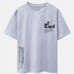 Waves Ukiyo-e Slogan Print Drop Shoulder Oversize T-Shirt