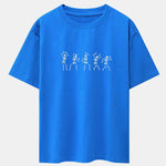 Dancing Skeleton Print Heavy Weight Drop Shoulder Oversize T-Shirt