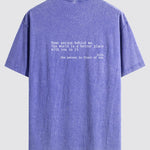 Slogan Print Washed Distressed Drop Shoulder T-Shirt