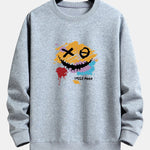 Graffiti Smiley Face Print Relax Fit Sweatshirt