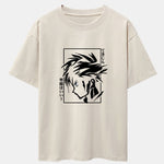 Japanese Comic Male Print Drop Shoulder Oversize T-Shirt