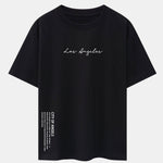 Los Angeles Print Drop Shoulder Oversize T-Shirt & Corduroy Drawstring Shorts