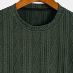 Muscle Fit Geometric Rhombus Jacquard Arc Hem T-Shirt