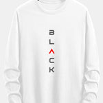 Long Sleeve Black Print Cotton T-Shirt