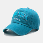 New York Embroidery Washed Distressed Cotton Baseball Cap