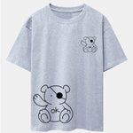 Bear Print Drop Shoulder Oversize T-Shirt