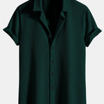 Muscle Fit Ribbed Button Up Shirt & Shorts