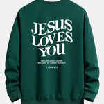 Jesus Loves You Back Print Relax Fit Sweatshirt