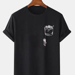 Cat In Pocket Print T-Shirt