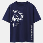 Comic Male Slogan Print Drop Shoulder Oversize T-Shirt