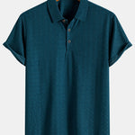 Short Sleeve Knitted Textured Polo