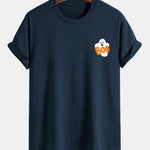 Regular Fit Boo Ghost Print Cotton T-Shirt