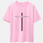 California Stripe Print Drop Shoulder Oversize T-Shirt