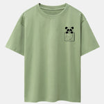 Pocket Panda Print Drop Shoulder Oversize T-Shirt