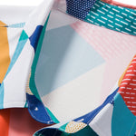 Color Block Geometric Print Shirt & Swim Shorts