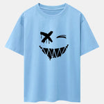 Dissolved Smiley Face Print Drop Shoulder Oversize T-Shirt
