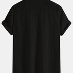 Geometric Textured Patchwork Cuban Shirt