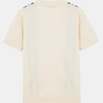 Striped Johnny Collar Sweater Polo