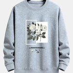 White Rose Slogan Print Relax Fit Sweatshirt
