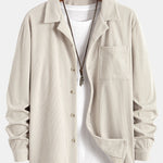 Long Sleeve Corduroy Cuban Collar Shirt