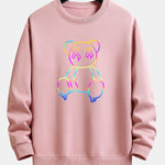 Gradient Dissolving Bear Print Relax Fit Sweatshirt