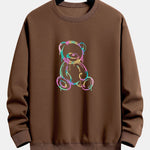 Colorful Dissolving Bear Print Relax Fit Sweatshirt