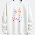 Gradient Dissolving Bear Print Relax Fit Sweatshirt