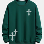 Ornamental Cross Print Relax Fit Sweatshirt