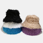 Solid Color Faux Fur Plush Bucket Hat