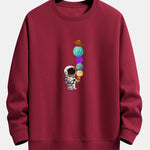 Planet Astronaut Print Relax Fit Sweatshirt