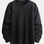 2 In 1 Faux Suede Crew Neck Sweatshirt