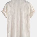 Wave Textured Button Up Shirt & Shorts