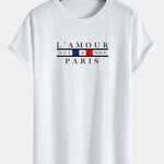 L'amour Paris Print Cotton Arc Hem T-Shirt