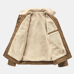 Faux Suede Teddy Lined Utility Jacket