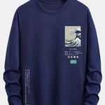 Long Sleeve Tokyo Ukiyo-e Print Cotton T-Shirt