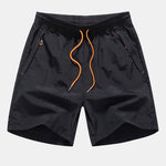 Solid Zip Pocket Swim Shorts