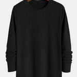 Muscle Fit Long Sleeved Ribbed T-Shirt
