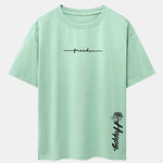 Rose With Slogan Print Drop Shoulder Oversize T-Shirt