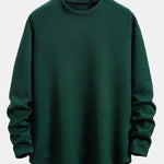 Long Sleeve Stripe Jacquard Arc Hem T-Shirt