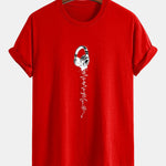 Regular Fit Earphone Print Cotton T-Shirt