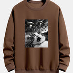 Universe UFO Cat Print Relax Fit Sweatshirt