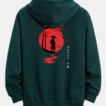 Slogan Samurai Back Print Relax Fit Hoodie