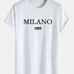 Milano Slogan Print Cotton Arc Hem T-Shirt