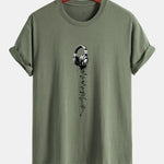 Regular Fit Earphone Print Cotton T-Shirt