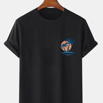 Palm Tree Seagull Print T-Shirt